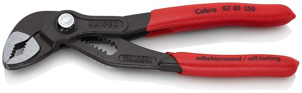 Клещи раздвижени Cobra, червена ръкохватка 150мм, Knipex - K8701150