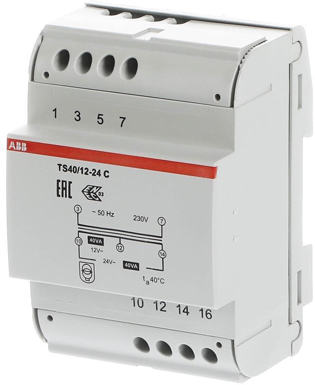 Модулен звънчев трансформатор TS 40/12-24 C 12/24V 4 мод. ABB, 2CSM401043R0811