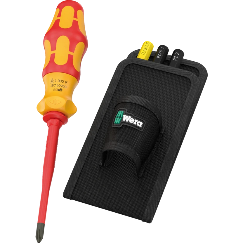 Комплект отвертки, 1x ръкохватка и 4х изолирани остриета, GO RA 1 Kraftform Kompakt VDE 1000V Wera, WERA, W006620