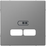 Лицев панел за 2xUSB контакт Неръждаема стомана System Design Merten SE /до изчерпване/, SCHNEIDER ELECTRIC, MTN4367-6036