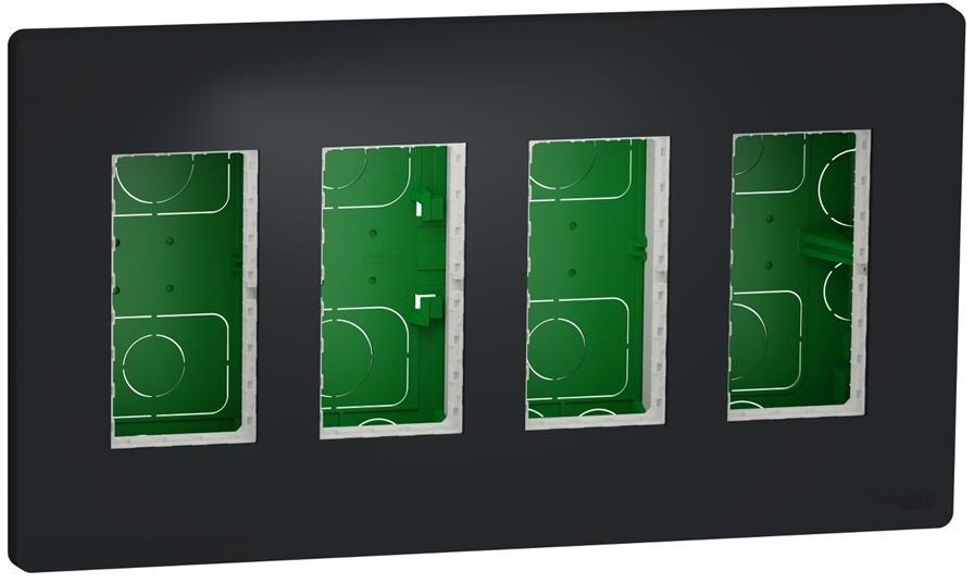 Моноблок за скрит монтаж 4x4 мод. цвят Антрацит Unica System+ SE, SCHNEIDER ELECTRIC, NU174454