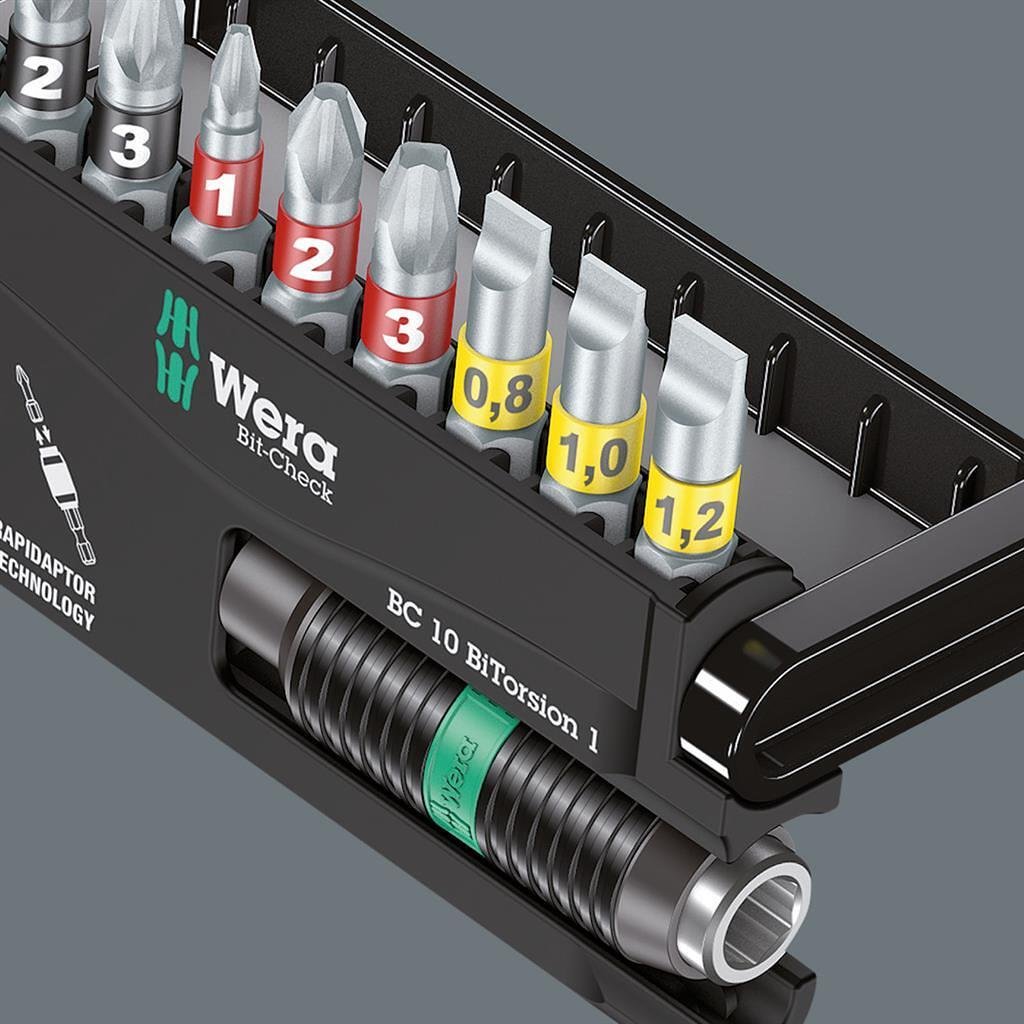 Комплект 9х бита и държач 897/4, Bit-Check 10 Impaktor Wera - W057680