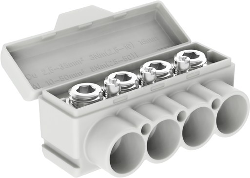 Клема изолирана СИВА SLT50-4-3 Al 4x 10-50 / Cu 4x 2.5-35 + 3x 2.5 mm² 145/135A 1000V MOREK, MAS4051A10