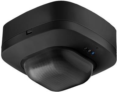 Датчик за присъствие PIR, за открит монтаж на таван, 360°, обхват 8 x 8m @ h=2,8m, IP20, IR Quattro HD, Черен, Steinel, STEINEL, SL068615