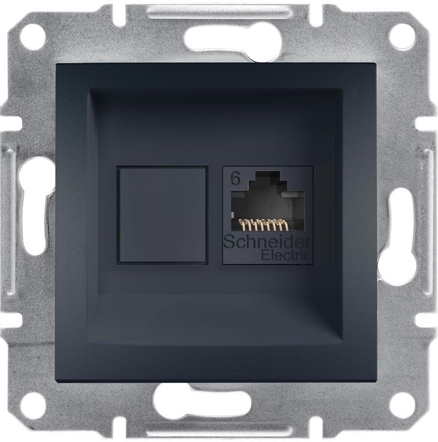 Розетка RJ45 UTP cat.6 цвят Антрацит Asfora SE, SCHNEIDER ELECTRIC, EPH4700171