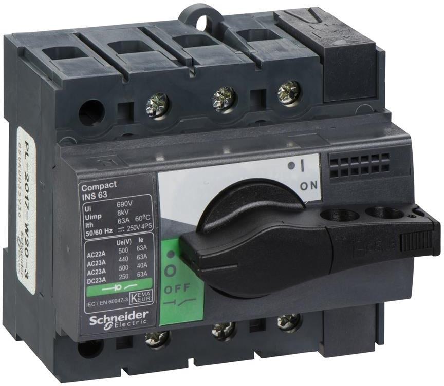 Товаров прекъсвач INS63 3P 63A, за DIN монтаж, с ръкохватка SE, SCHNEIDER ELECTRIC НИСКО НАПРЕЖЕНИЕ, 28902