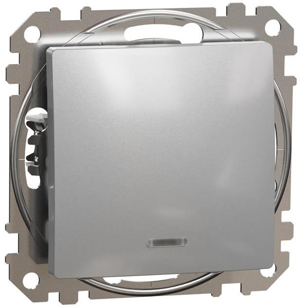 Девиаторен ключ с подсветка цвят Алуминий Sedna SE, SCHNEIDER ELECTRIC, SDD113106L
