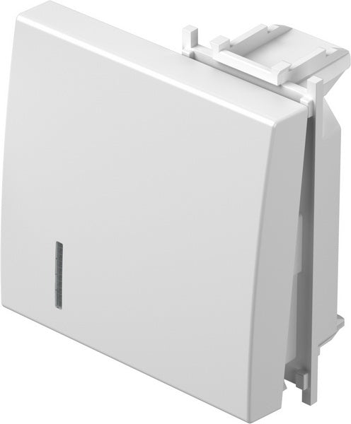 Лицев панел ключ/бутон 2 мод. с индикатор цвят Бял гланц Modul TEM, TM12PWIN