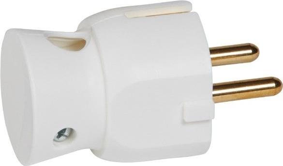 Щепсел бял 2P+Т 16A 250V 90'' изход на кабела /25бр/ Legrand, LEGRAND, 50316