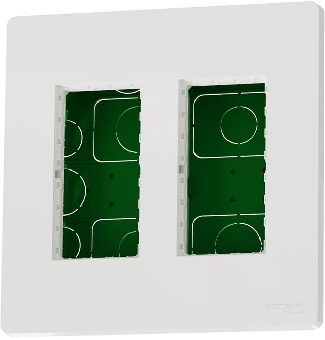Моноблок за скрит монтаж 2x4 мод. цвят Бял Unica System+ SE, SCHNEIDER ELECTRIC, NU172418