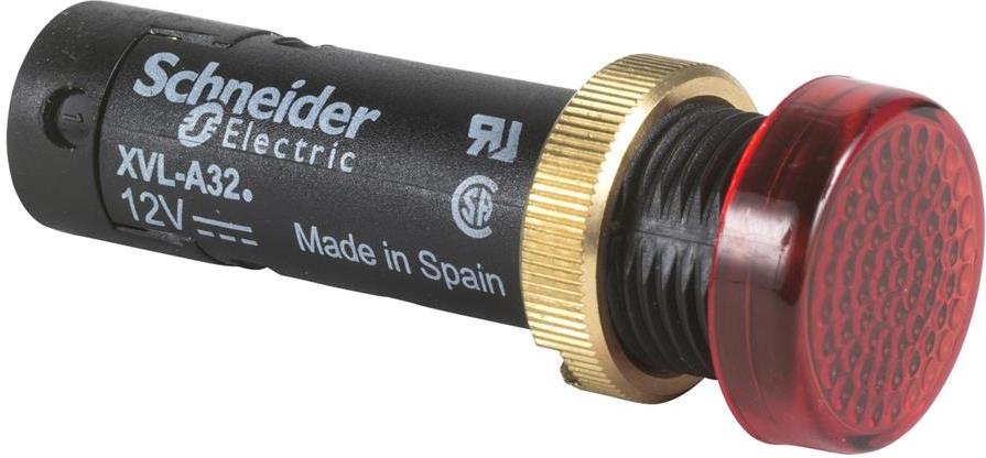Сигнална лампа LED монолитна червена 24Vdc Ø12mm XVL SE, SCHNEIDER ELECTRIC НИСКО НАПРЕЖЕНИЕ, XVLA334