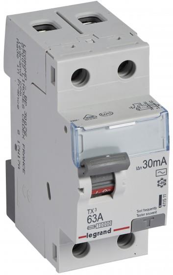 ДТЗ 2P 63A 30mА серия TX3 ID тип AC Legrand, LEGRAND НИСКО НАПРЕЖЕНИЕ, 411511