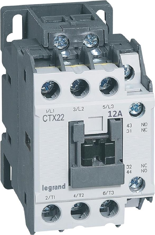 Контактор CTX3-22 3P 5.5kW (12A AC-3) 1NO-1NC 230V 50/60Hz Legrand, LEGRAND НИСКО НАПРЕЖЕНИЕ, 416096