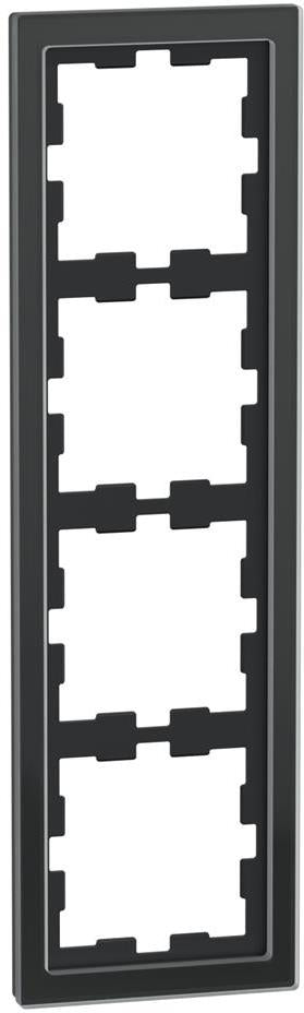 Рамка 4х цвят Черен оникс System Design Merten SE, SCHNEIDER ELECTRIC, MEG4040-6503