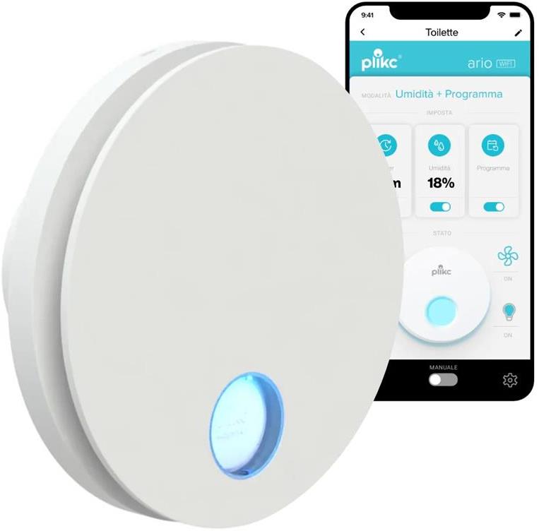 Автоматичен вентилатор Ario W Wi-Fi ф100мм, цвят Бял, 100м3/ч, 15W, 36dB, PLIKC, PLKARW100