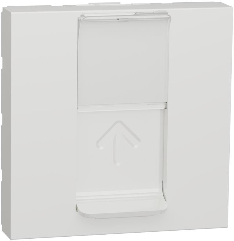 Лицев панел 45х45мм за 1х RJ45 Keystone, плосък прав изход 2 мод. цвят Бял Unica SE, SCHNEIDER ELECTRIC, NU946118