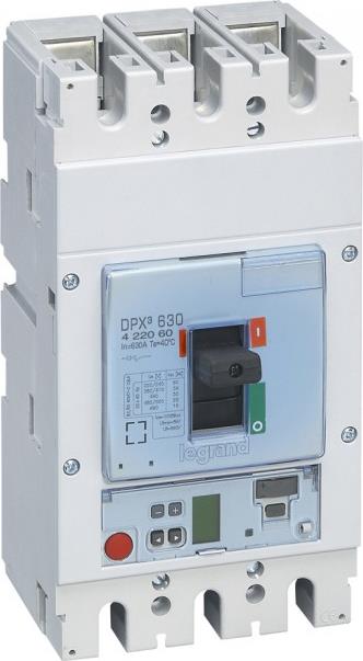 Автомат DPX3 630 електронна защита S2 3P 630A 36кA регулируем (In x 0.4...1) Legrand, LEGRAND НИСКО НАПРЕЖЕНИЕ, 422060