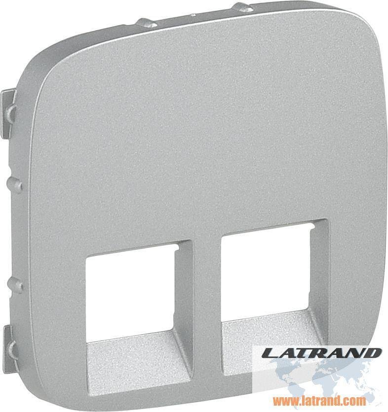 Лицев панел за двойна 2xRJ45/RJ11 розетка цвят Алуминий Valena Allure Legrand - 755427