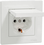 Контакт ШУКО 16A с капак моноблок цвят Бял Asfora SE, SCHNEIDER ELECTRIC, EPH3100121
