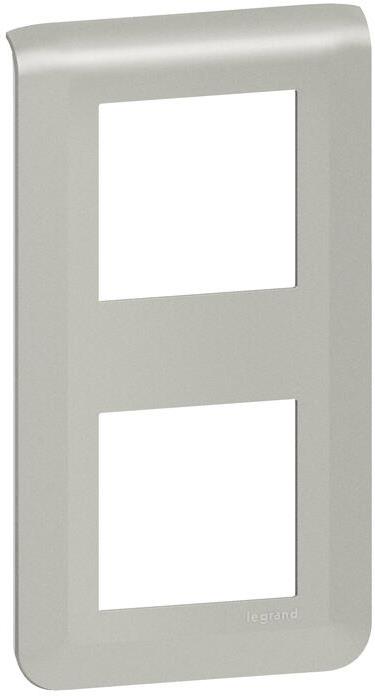 Лицева рамка 2х2 мод. вертикална цвят алуминий Mosaic NEW Legrand, LEGRAND, 79322L