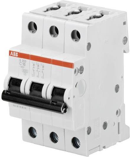 Автоматичен прекъсвач S203 3P 16A крива С 6kA ABB, 2CDS253001R0164