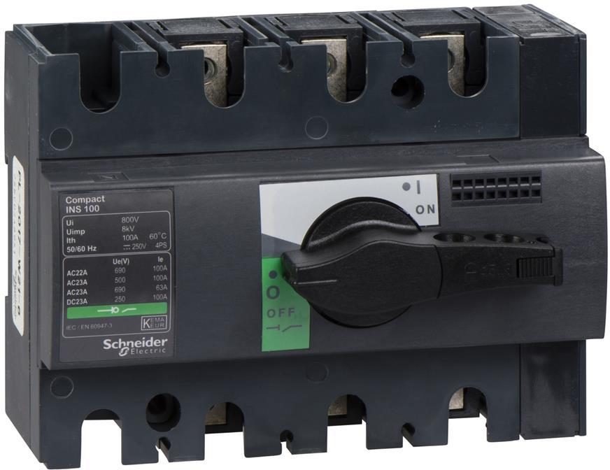 Товаров прекъсвач INS100 3P 100A, за DIN монтаж, с ръкохватка SE, SCHNEIDER ELECTRIC НИСКО НАПРЕЖЕНИЕ, 28908