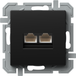 Розетка 2xRJ45 UTP cat.5e цвят Черен Logiq TEM, KQ39BKXO