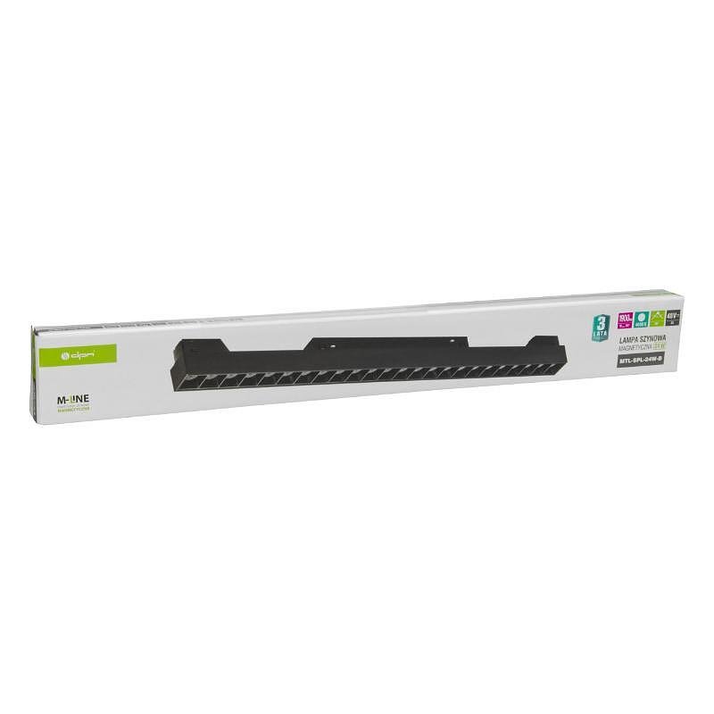 Линейна магнитна лампа за релсова система M-LINE, черна, 24 W, 1900 lm, 4000 K, DPM, MTL-SPL-24W-B