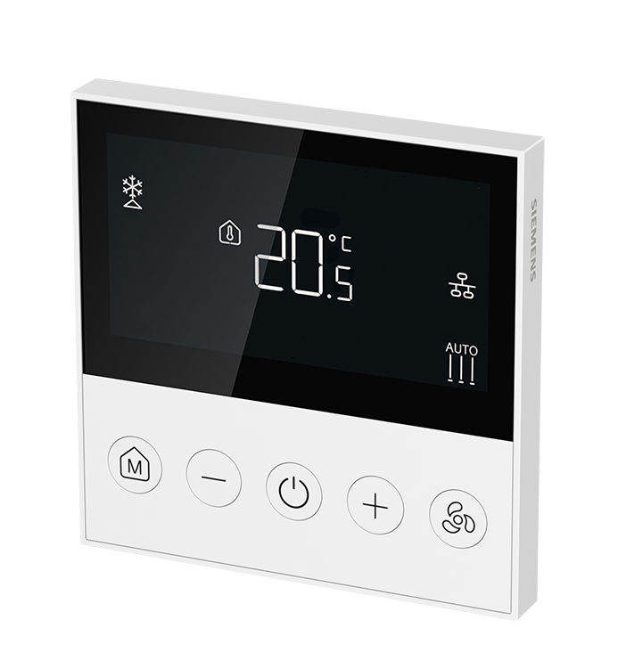 Термостат Modbus за отопление и охлаждане 0…50 °C с LCD дисплей, за 2/4-тръбни вентилаторни конвектори, за вграждане BS, Siemens, SIEMENS, RDQ411MB