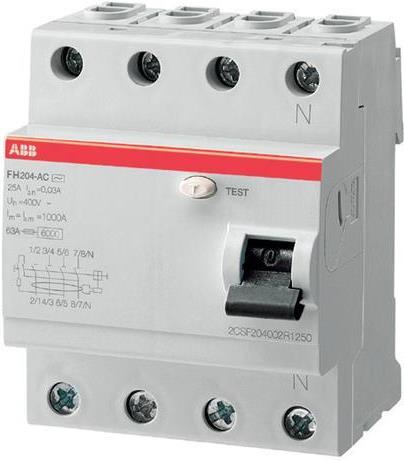 ДТЗ 4P 63A 300mА серия FH204 тип AC ABB, 2CSF204003R3630