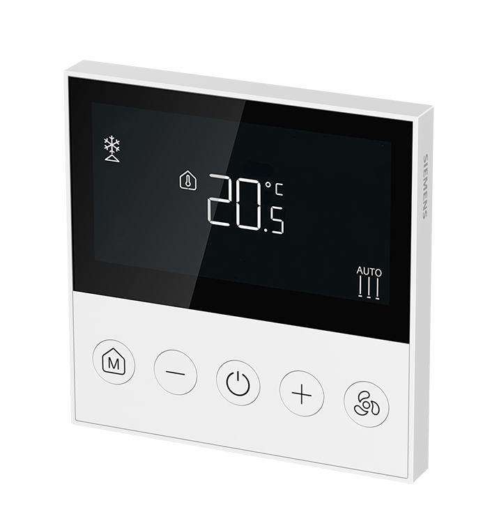 Термостат за отопление и охлаждане 0…50 °C с LCD дисплей, за 2-тръбни вентилаторни конвектори, за вграждане BS, Siemens, SIEMENS, RDQ400