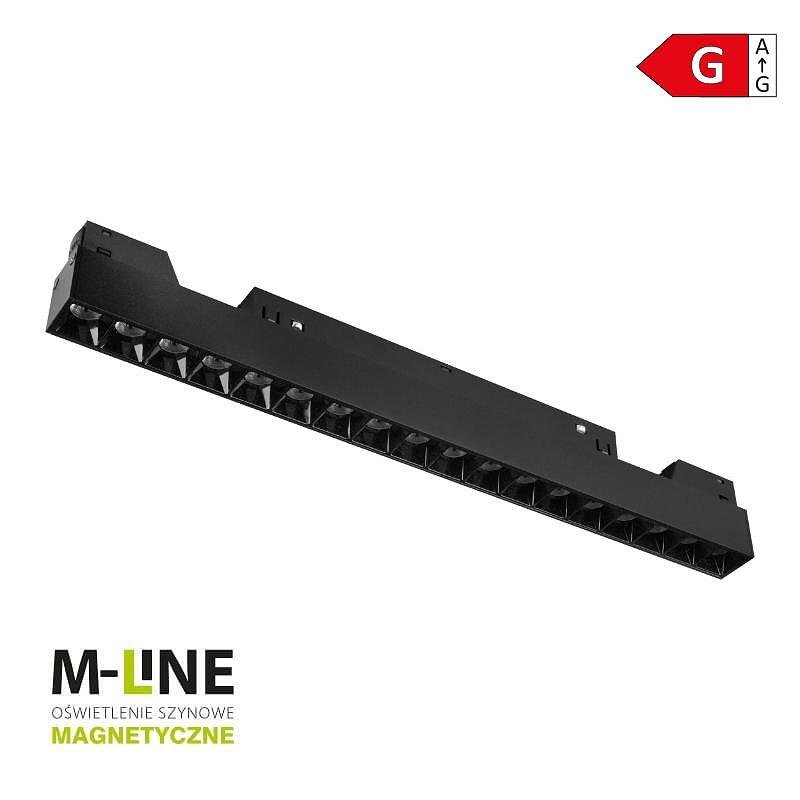 Линейна магнитна лампа за релсова система M-LINE, черна, 18 W, 1400 lm, 4000 K, DPM, MTL-SPL-18W-B
