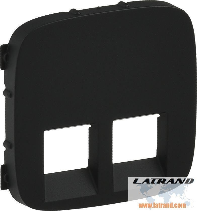 Лицев панел за двойна 2xRJ45/RJ11 розетка цвят Черно Valena Allure Legrand - 755428