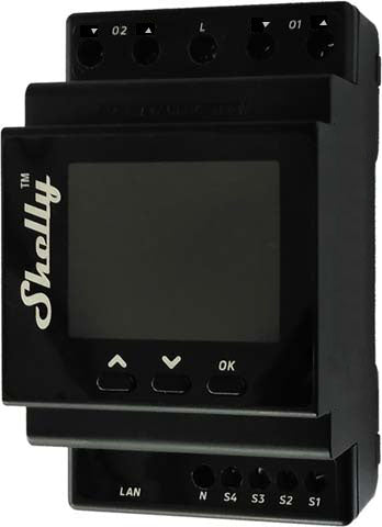 Импулсно Smart реле 2х щори 16A (40A) с мерител за DIN монтаж Shelly PRO Dual Cover PM - 268124S, SHELLY