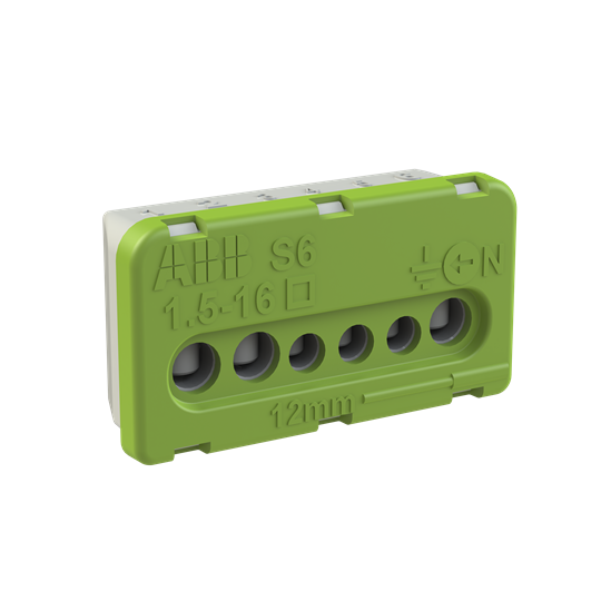 Клема изолирана ЗЕЛЕНА 3x10mm²+3x16mm² 63A АВВ, ABB, 1SPE007715F0741
