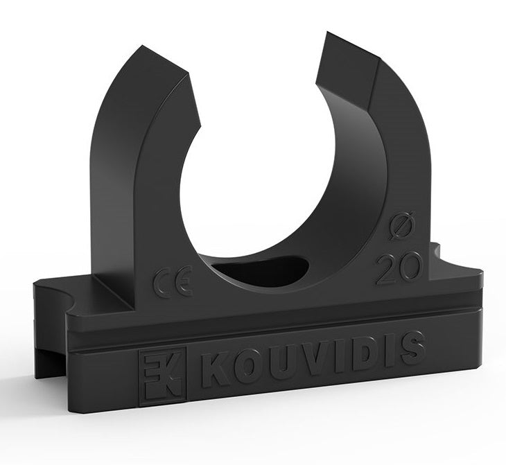 Скоба за тръба ф20мм цвят Черен DUROSOL Kouvidis, KOUVIDIS, KD4049020