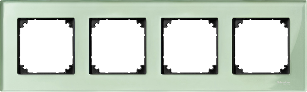Рамка 4х цвят Изумруд, стъкло System M  Merten SE, SCHNEIDER ELECTRIC, MTN404404