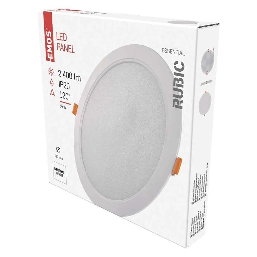 Луна LED DN220 24W 4000K 2400lm 120° 25000h IP20 RUBIC EMOS