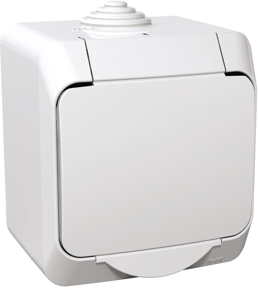 Контакт шуко с детска защита IP44 цвят Бял Cedar Plus SE, SCHNEIDER ELECTRIC, WDE000541