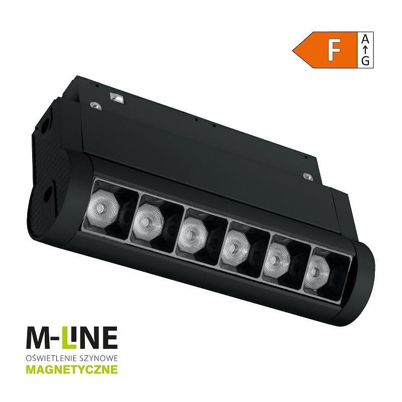 Линейна лампа с магнитен релейен елемент, регулируема M-LINE, черна, 6 W, 480 lm, 4000 K, DPM, MTL-NRS-6W-B