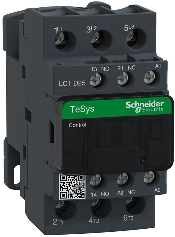 Контактор TeSys D 3P 11kW (25A AC-3) 1NO-1NC 380V 50/60Hz SE, SCHNEIDER ELECTRIC НИСКО НАПРЕЖЕНИЕ, LC1D25Q7