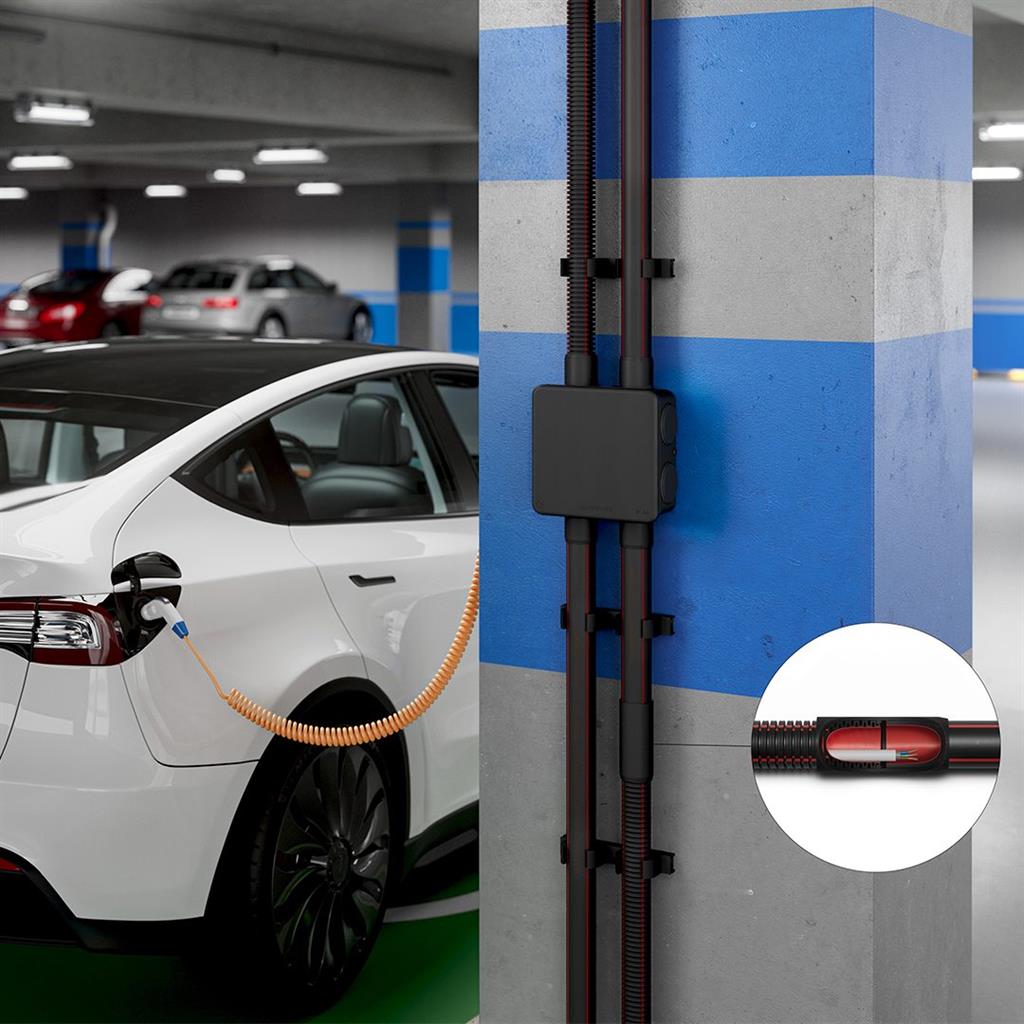 Разклонителна кутия открит монтаж 82x82x43мм IP55 цвят Черен PO DUROSOL Kouvidis, KOUVIDIS, KD3025020