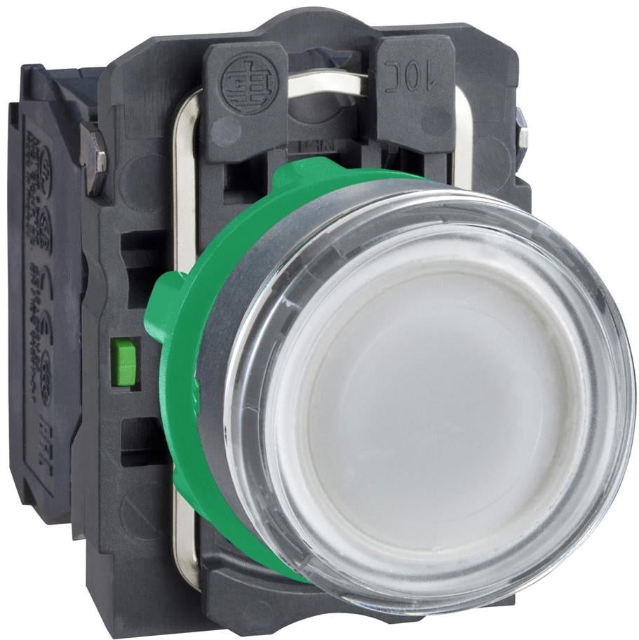 Бутон сглобен бял 1NO-1NC светещ 230...240Vac Ø22mm XB5 SE, SCHNEIDER ELECTRIC НИСКО НАПРЕЖЕНИЕ, XB5AW31M5