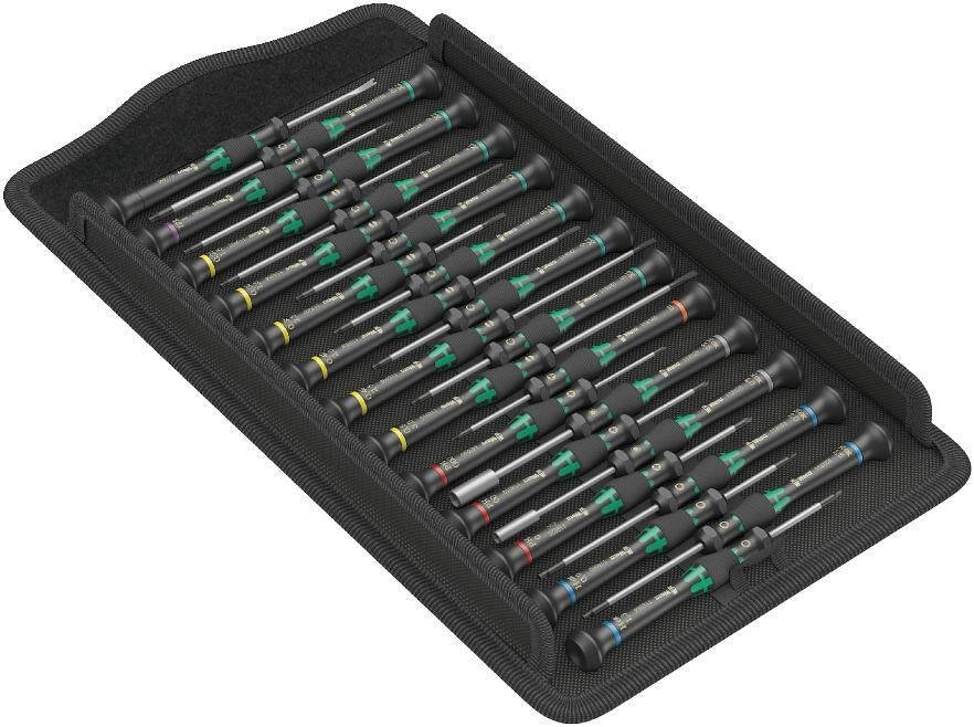 Комплект отвертки, 5x шлиц, 3x PH, 8x TX, 4x Hex, 1x mx, 2x за гайки и 1x за чипове, Big Pack 24 Kraftform Micro Wera - W134000