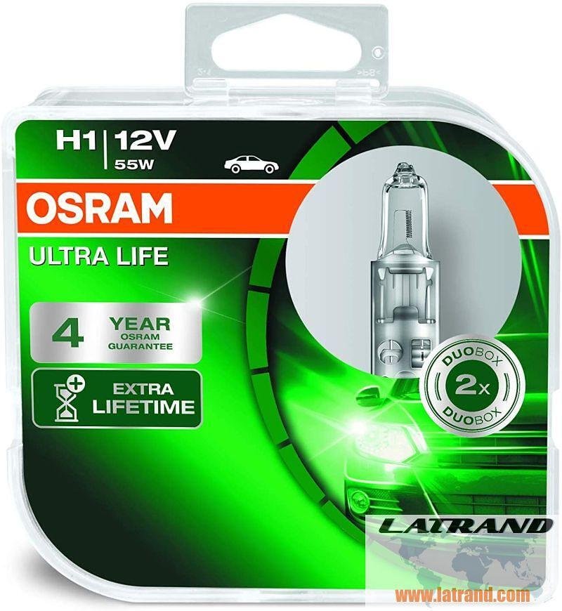 АВТОМОБИЛНА ЛАМПА 64150ULT H1 55W 12V P14,5s DUOBOX OSRAM