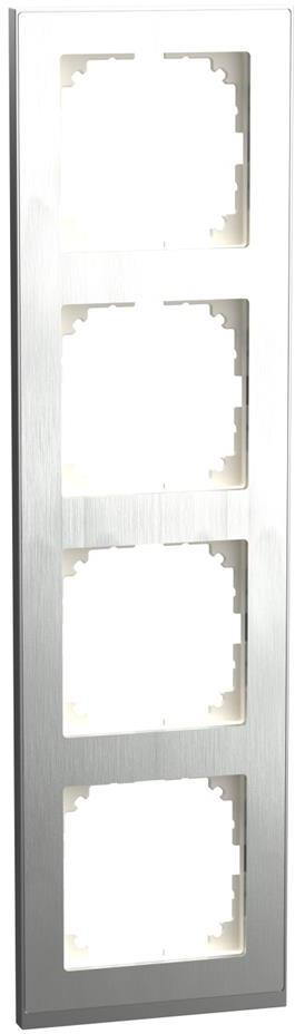Рамка 4х цвят неръждаема стомана/алуминий, M-Pure Decor System M Merten SE, SCHNEIDER ELECTRIC, MEG4040-3646