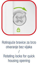 Контакт шуко + девиаторен ключ за открит монтаж IP55 цвят Бял Bura Commel, COMMEL, C043-213