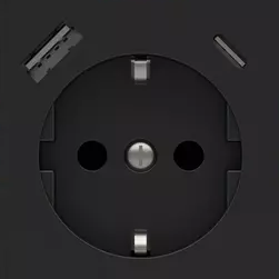 Лицев панел за контакт шуко и USB A+C 55x55 Fenix Black Ingo EKINEX, EK-PSC-DE-USB-FNI