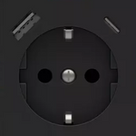 Лицев панел за контакт шуко и USB A+C 55x55 Fenix Black Ingo EKINEX, EK-PSC-DE-USB-FNI