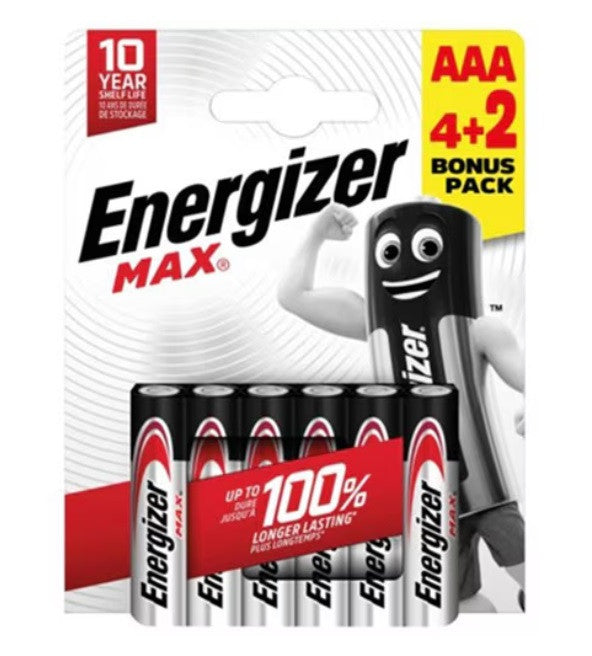 АЛКАЛНИ БАТЕРИИ ENR MAX ALK AAA 4+2 CHP6 ENERGIZER